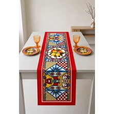 40X140CM Dokuma Leke Tutmaz Baskılı Tay Tüyü Kumaş Masa Örtüsü Dekoratif Runner Yıkanabilir
