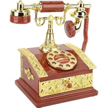 Wolawood Premium Nostaljik Model Klasik Ahizeli Telefon Kulübesi & Müzik Kutusu, Dekoratif Masaüstü Telefon Kabini Vintage Hediyelik Set