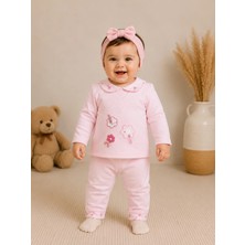 Almira Anne Bebek Kız Bebek Çiçek Nakışlı Uzun Kollu Takım