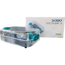 Sobo AQ-016 Şeffaf Kasa Çift Çıkışlı Akvaryum Hava Motoru 6W (2x6 L/dk)
