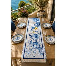 40X140CM Dokuma Leke Tutmaz Baskılı Tay Tüyü Kumaş Masa Örtüsü Dekoratif Runner Yıkanabilir