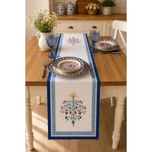 40X140CM Dokuma Leke Tutmaz Baskılı Tay Tüyü Kumaş Masa Örtüsü Dekoratif Runner Yıkanabilir