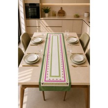 40X140CM Dokuma Leke Tutmaz Baskılı Tay Tüyü Kumaş Masa Örtüsü Dekoratif Runner Yıkanabilir
