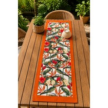 40X140CM Dokuma Leke Tutmaz Baskılı Tay Tüyü Kumaş Masa Örtüsü Dekoratif Runner Yıkanabilir