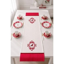 40X140CM Dokuma Leke Tutmaz Baskılı Tay Tüyü Kumaş Masa Örtüsü Dekoratif Runner Yıkanabilir