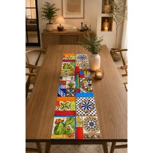 40X140CM Dokuma Leke Tutmaz Baskılı Tay Tüyü Kumaş Masa Örtüsü Dekoratif Runner Yıkanabilir