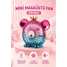 Rabera Tech Şarjlı Mini Masaüstü Fan 1200 Mah 3 Kademeli Sessiz
