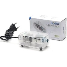 Sobo AQ-009 Şeffaf Kasa Tek Çıkışlı Akvaryum Hava Motoru 2W (3 L/dk)