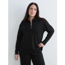 Lc Waikiki Yeni Sezon Polo Yaka Kadın Fermuarlı Sweatshirt