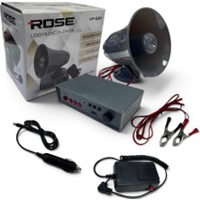 Antenci Rose HP-604 Pazarcı Anfi Seti Horn Hoparlörlü+Mikrofonlu+Çakmak Kablolu