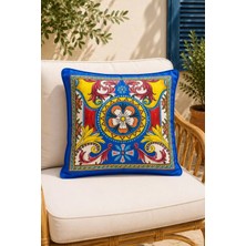 Dijital Baskılı Dekoratif Çift Taraflı Renkli Desen Kırlent Yastık Kılıfı 45X45 cm