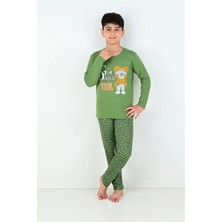 Almira Anne Bebek Erkek Çocuk Game Dangerous Yazılı Ayıcık Baskılı Pijama Takımı
