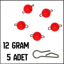 Fishack Uyguna-Yakala  5 Adet- 12 Gram Uv Turuncu Mafsallı Kurşun - Hareketli Iğne KURŞUNU-1012ORG
