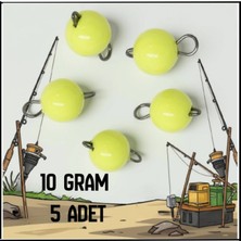 Fishack Uyguna-Yakala 5 Adet -10 Gram Uv Yeşil Mafsallı Kurşun-Hareketli Iğne KURŞUNU-1010FLU