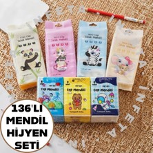 İnfeta 17 Parça Öğrenci Hijyen Seti 8 Paket Islak Mendil 9 Paket Kuru Mendil Çanta Boy Hijyen Seti Okul Seti