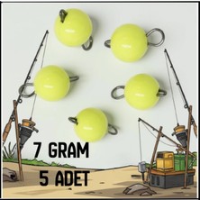 Fishack Uyguna-Yakala 5 Adet-7 Gram Uv Yeşil Mafsallı Kurşun-Hareketli Iğne KURŞUNU-1007FLU