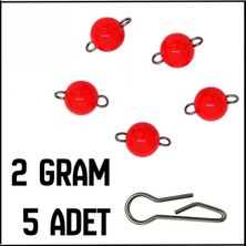 Fishack Uyguna-Yakala 5 Adet -2 Gram Uv Turuncu Mafsallı Kurşun-Hareketli Iğne KURŞUNU-1002ORG