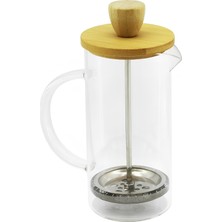 Vanch FRENCH PRESS BAMBU KAPAK 350ML CAM BİTKİ SÜZGEÇİ (5264)