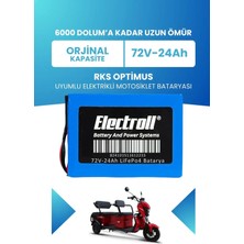 Electroll Rks Optimus Batarya (Standart Kapasite) Lifepo4 72V 24AH Elektrikli Motosiklet Bataryası