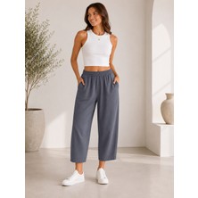 Kadın Tencel Mom Kalıp Pantolon