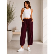 Kadın Tencel Mom Kalıp Pantolon
