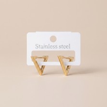 Stainless Steel 316L Çelik Gold Renk Üçgen Halka Küpe 2 cm