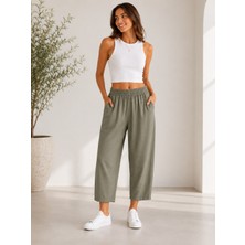 Kadın Tencel Mom Kalıp Pantolon