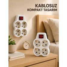MidasTech 2’li Set 4’lü Priz Çoklayıcı Açma Kapama Anahtarlı Direkt Prize Takılan Adaptör Midastec