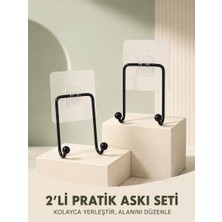 Ikili Yapışkanlı Askı Seti Duvar Tipi Çok Amaçlı Pratik Askılık 2 Adet Midastech