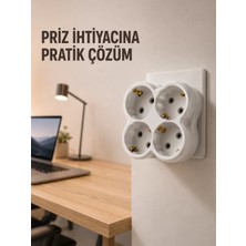 Tek Prizi 4’lü Yapan Priz Çoğaltıcı Direkt Prize Takılan Kablosuz Çoklayıcı Midastech