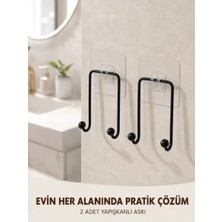 Nemere İthalat 2'li Yapışkanlı Duvar Askısı Mutfak Banyo ve Ev Için Askılık Nemere Ithalat