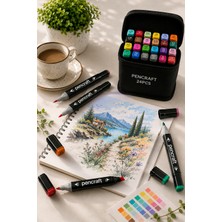 Pencraft 24’lü Profesyonel Marker Boya Kalem Seti, Proje,mimarlık Çizim Seti