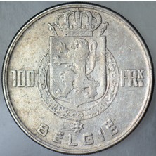 Banknoting Belçika 100 Frank 1949 Gümüş 18 Gr.