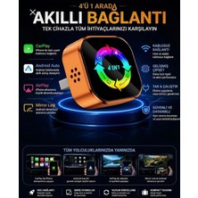 By Forever 4-In-1 Kablosuz Araç Ekran Yanstıcı ve Carplay Adaptörü Kablosuz Dönüştürücü Ios-Android Uyumlu