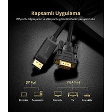 TeknoKapsül Displayport To VGA Görüntü Aktarma Kablosu 1.5 Metre