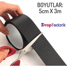 Drop Tedarik 5d Karbon Fiber Araç Koruyucu Bant 3 Metre x 5 cm – Su Geçirmez Çizik Önleyici Oto Koruma Şeridi