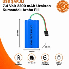 Mam Shop 7.4v 2200 Mah 18650 Li-ion JSTSM 3P Siyah 3 pinli Soketli Oyuncak Araç RC Araba Pili
