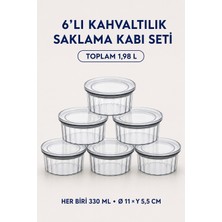 Nuaen 6’lı 330 ml Kapaklı Kahvaltılık Saklama Kabı Seti