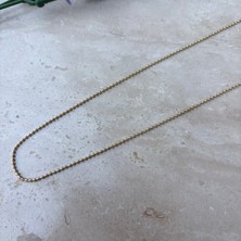 Nes Design 14K Özel Seri Boncuk Zincirli Kolye (45 Cm)