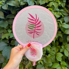 Nes Design Yaprak Desenli Pembe Yelpaze