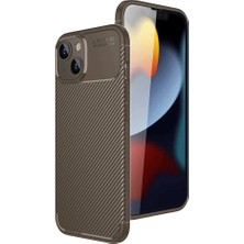 Evimdeyokyok Apple Iphone 15 Kılıf Auto Focus Karbon Kapak - Kahverengi