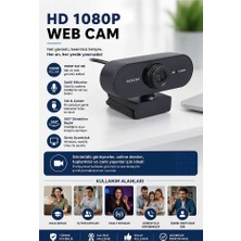 Evimdeyokyok Webcam Orjınal Hd 1080P Konferans Kamera Dahili Mikrofon Görüntülü Sohbet Yayın Kamerası Hd Video