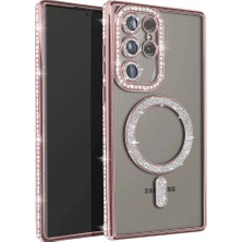 Evimdeyokyok Samsung Galaxy S25 Ultra Kılıf Joke Simli Magneticsafe Kılıf - Pembe