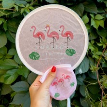 Nes Design Filamingo Desenli Pembe Yelpaze