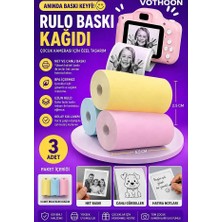 Evimdeyokyok Çocuk Fotoğraf Makinesi Yedek Termal Baskı Kağıdı Renkli (3 Lü Rulo) – 57X25MM