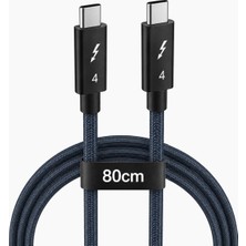 1001 Thunderbolt Type-C To Type-C Kablo 80 Cm, Örgülü Usb-C Veri ve Şarj Kablosu, Dizüstü Bilgisaya