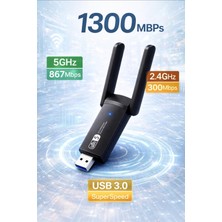 1001 UP1300 Mbps Kablosuz Hızlı 5ghz USB 3.0 Wi-Fi Adaptör Masaüstü Laptop Uyumlu