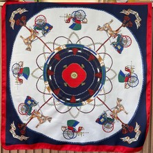 Nes Design At Arabası Desenli Fular (70X70)