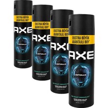 1001 Erkek Sprey Deodorant Apollo 48 Saat Etkileyici Koku 200 ml (4 Paketi)