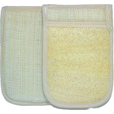 1001 Aile Boy 2 Adet Doğal Kabak Lifli Kese, Banyo Eldiveni Çift Taraflı Vucüt Kesesi PEELING,15X23 C